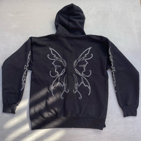 Rhinestone Fairy Wing Rave Hoodie - Picture 3 of 9